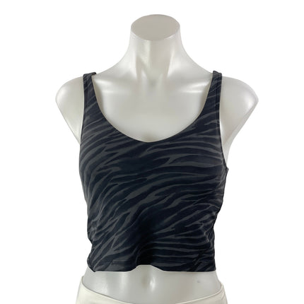 Lululemon Women's Black Zebra Sleeveless Tank Workout Athletic Crop Top Size 6