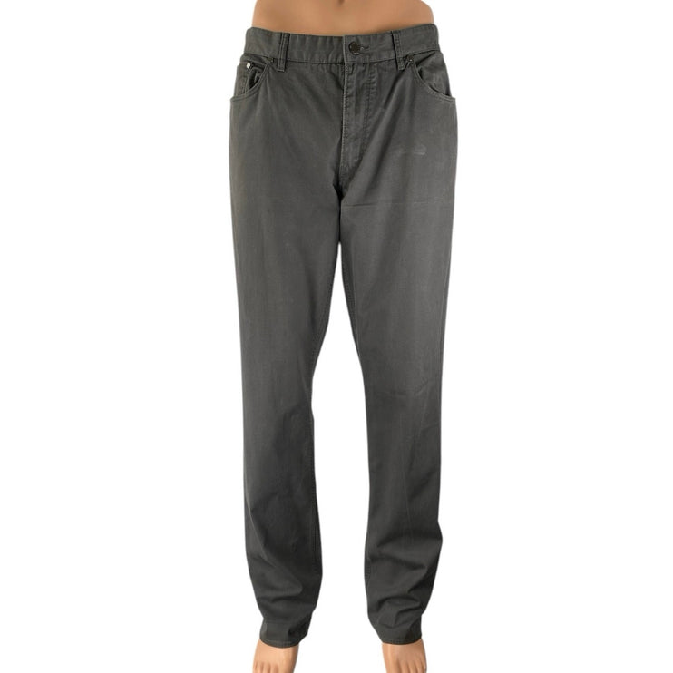 Michael Kors Men's Gray Straight Leg High Rise Chino Khaki Trousers Pants 36/34