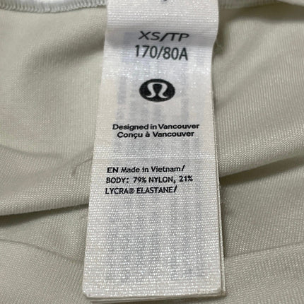 Lululemon Women's Beige Long Sleeve Mock Neck Slim Fitted T Shirt Tee Top XS