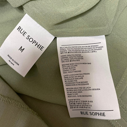 Rue Sophie Women's Sleeveless Green Cami Camisole Square Neck Mini Slip Dress M