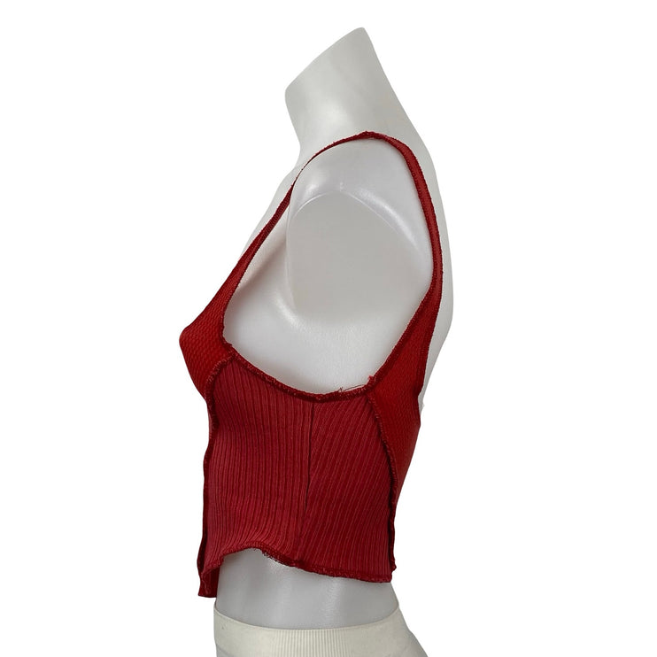 Urban Outfitters Out From Under Red Corset Bustier Cami Tank Crop Top Size S