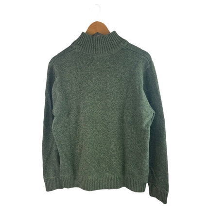 Eddie Bauer Women's Green 1/4 Zip Turtleneck Long Sleeve Pullover Sweater Top L