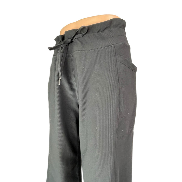 32 Degrees Black High Rise Wide Leg Yoga Activewear Athletic Trouser Pants Sz L