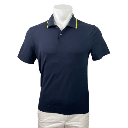 Theory Goris Navy Blue Collared Short Sleeve Performance Polo Shirt Top Size S