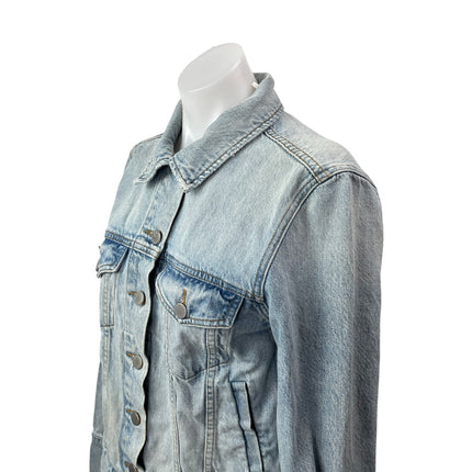 BLDWN Women's Blue Light Wash Long Sleeve Button Up Denim Jean Jacket Size S