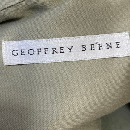 Geoffrey Beene Green Satin Long Sleeve Collared Button Down Midi Shirt Dress M