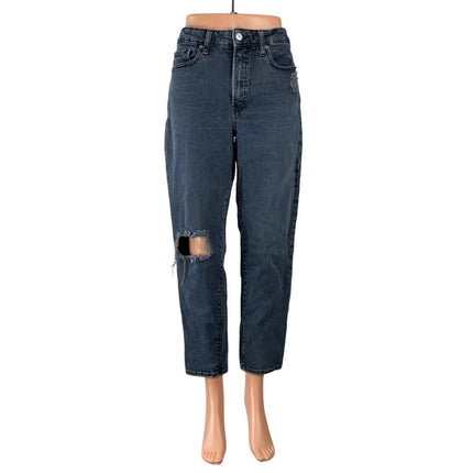 Old Navy Distressed High Rise Slim Straight Dad Boyfriend Denim Jeans Pants Sz 8