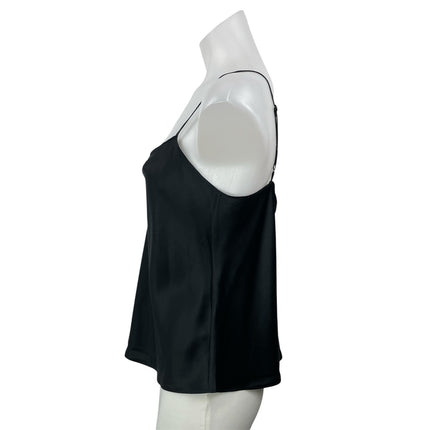 Club Monaco White Black Sleeveless Silk Satin Cami Camisole Two Tone Tank Top SP