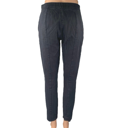 Everlane Women's Black Mid Rise Zip Slim Cotton Skinny Trousers Pants Size 2