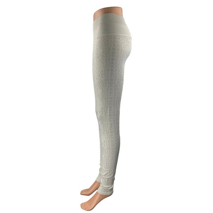 Women's Gray Snakeskin High Waist Seamless Skinny Athletic Activewear Leggings S