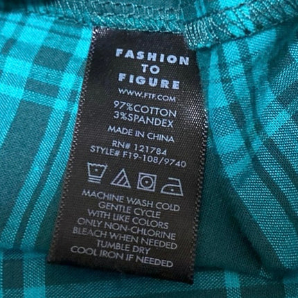 NEW Fashion to Figure Womens Green Plaid Long Sleeve Mini Wrap A-Line Dress 2