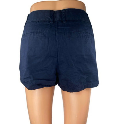 J.Crew Women's Blue Mid Rise Pockets Zip Straight Leg Slim Mini Chino Shorts 6