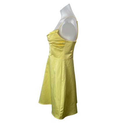 Princess Polly Della Womens Yellow Sleeveless Silky Camisole A-line Mini Dress 6