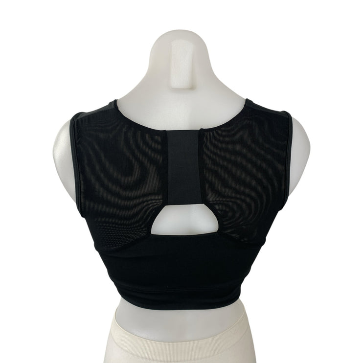 Forme Women's Black Sleeveless Yoga Workout Running Athletic Crop Top Size S