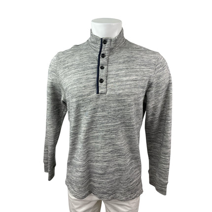 Relwen Men's Gray Heather 1/4 Snap Long Sleeve Stand Collar Sweatshirt Top Sz M