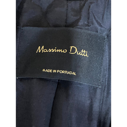 Massimo Dutti Black Pinstriped Double Breasted Long Sleeve Blazer Coat Jacket 10