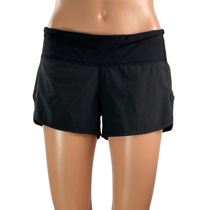 Lululemon Speed Up Women's Black Knit Activewear Athletic Running Shorts Size S