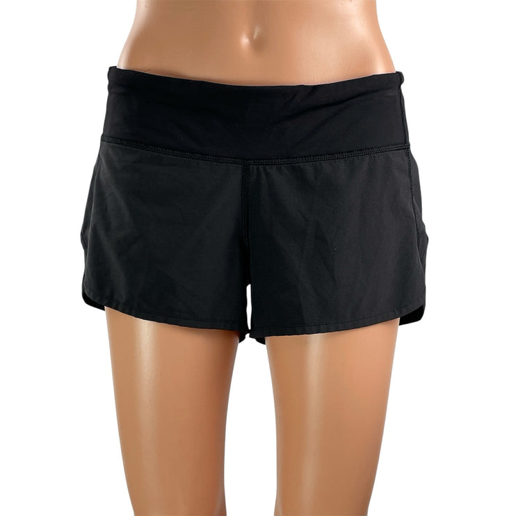 Lululemon Speed Up Women's Black Knit Activewear Athletic Running Shorts Size S