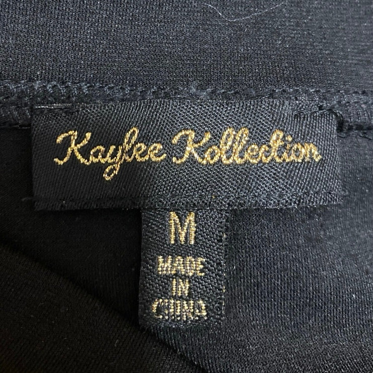 Kaylee Kollection Women's Black Cutout Buckle High Waisted Zip Mini Shorts Sz M