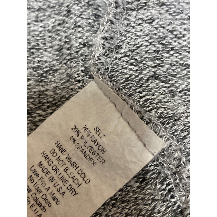 Tea N Rose Women's Gray Long Sleeve Lace Crochet Knit Hoodie Sweater Top Size S
