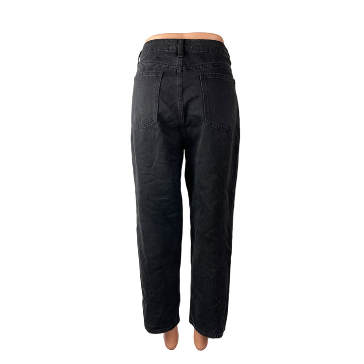 Love Bonito Women's Black High Waisted Loose Straight Leg Denim Jeans Size S