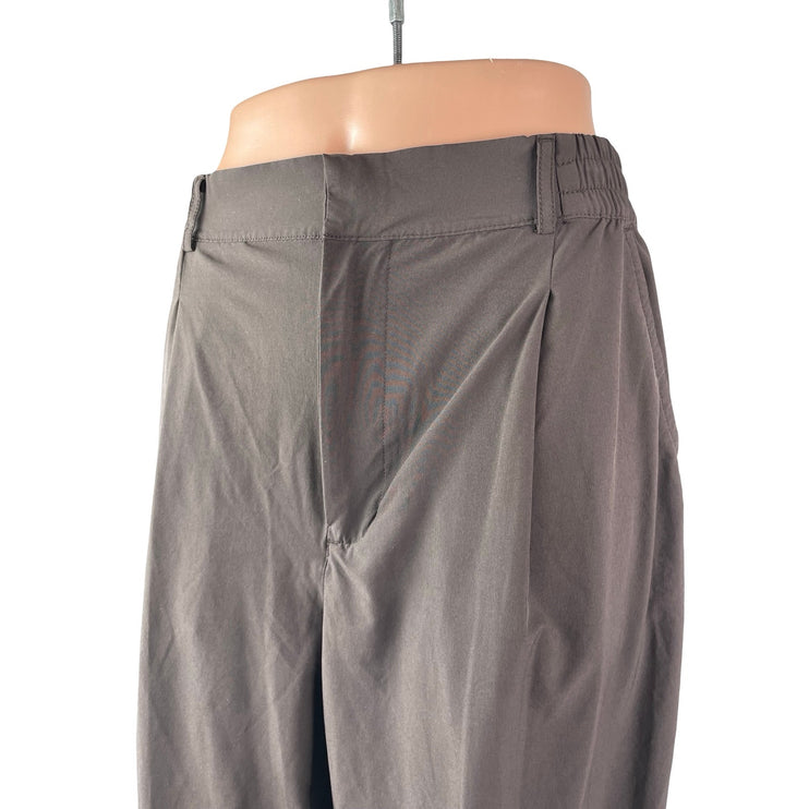 Gapfit Women's Brown High Rise Pleated Wide Leg Straight Trousers Pants Size M