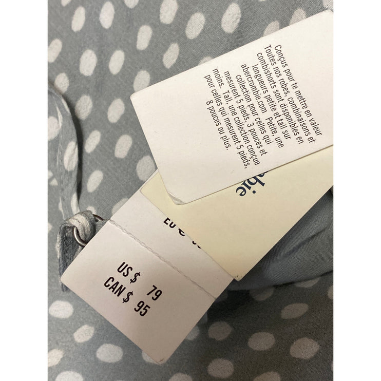 NEW Abercrombie & Fitch Gray Polka Dots Sleeveless Twist Front Cami Slip Dress S