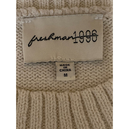 Freshman 1996 Women's Cream Sleeveless Crew Neck Tank Vest Sweater Top Size M