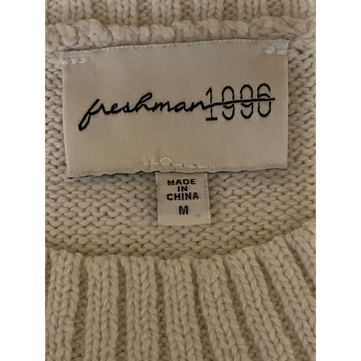 Freshman 1996 Women's Cream Sleeveless Crew Neck Tank Vest Sweater Top Size M