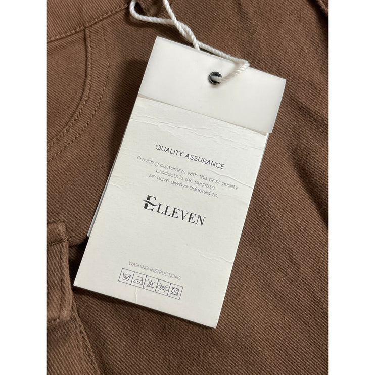 NEW Elleven Women's Brown High Waisted Cargo Utility Mini A Line Skirt Size XL
