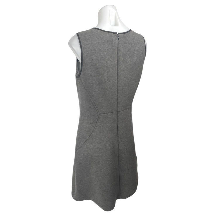 Andrew Marc Gray Sleeveless Scuba Slim Fit Zipper Mini Shift Tank Dress Size 8