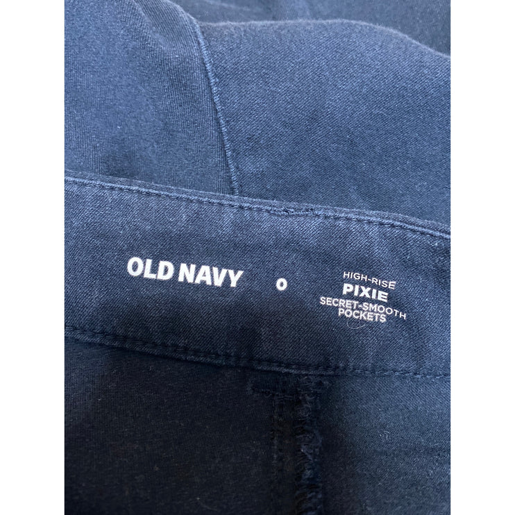 Old Navy Pixie Women's Blue High Waisted Slim Straight Trousers Pants Size 0