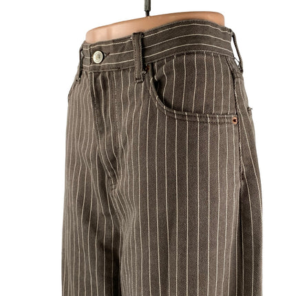 Reformation Wilder Striped High Rise Baggy Barrel Wide Leg Denim Jeans Pants 30