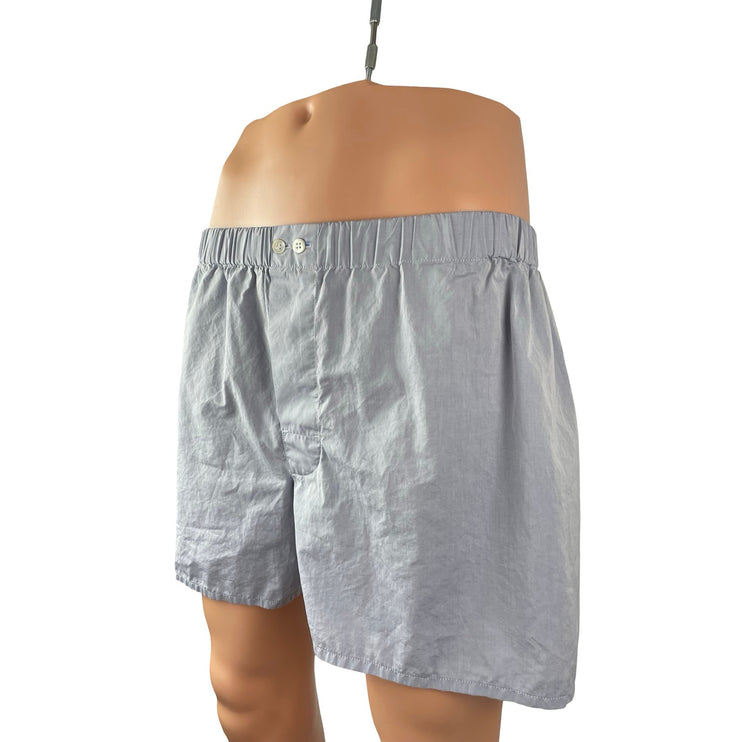 Sunspel Mens Blue Pull On Elastic Waist Comfy Cozy Lounge Boxer Shorts Size L