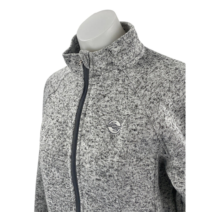 Vantage Summit Fleece Gray Full Zip Long Sleeve Sweatshirt Sweater Jacket Top M