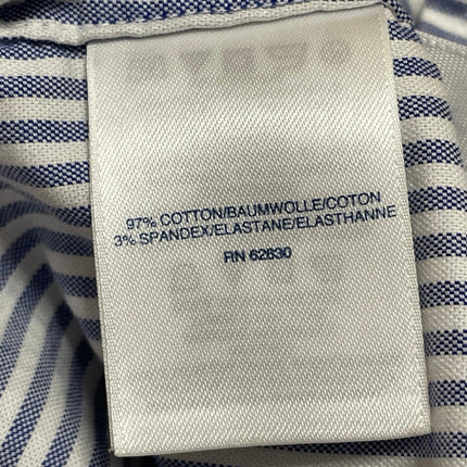Lands' End Blue White Pinstripe Long Sleeves Ruffles Button Down Shirt Top Sz 6