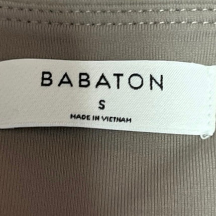 Aritzia Babaton Taupe Gray Sleeveless Square Neck Thong Tank Bodysuit Top Size S