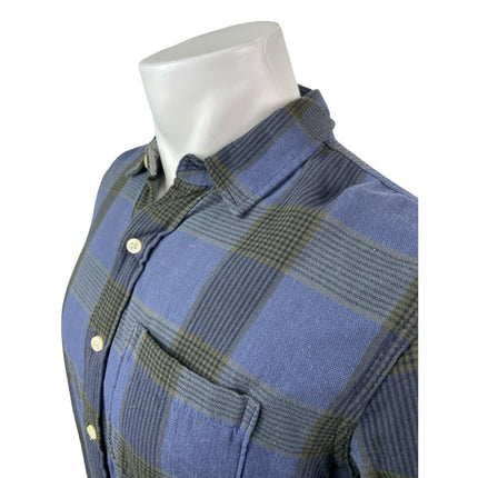 Abercrombie & Fitch Muscle Men's Blue Plaid Long Sleeve Button Down Shirt Top S