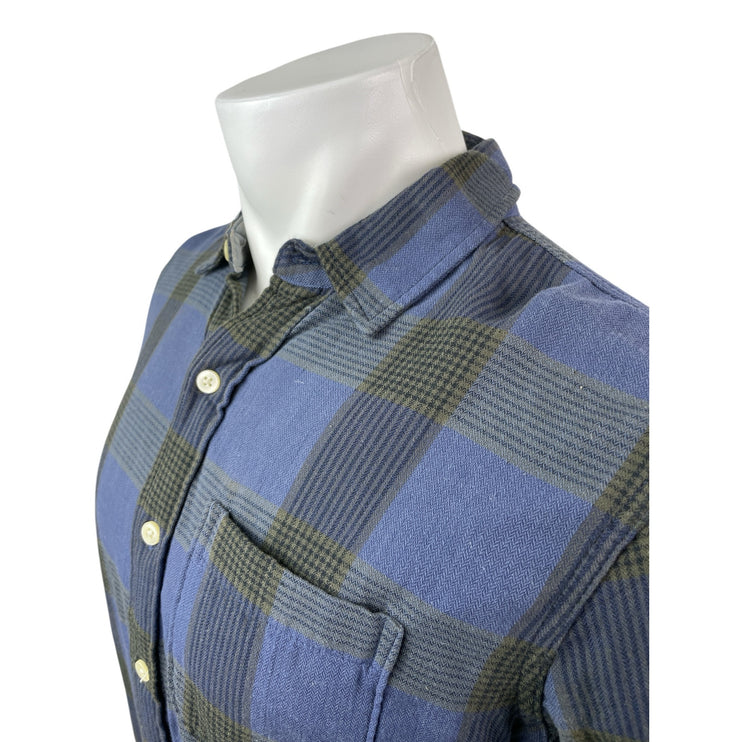 Abercrombie & Fitch Muscle Men's Blue Plaid Long Sleeve Button Down Shirt Top S