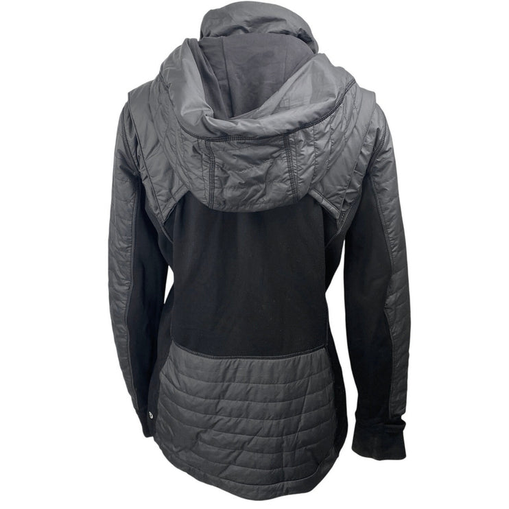 Lululemon First Mile Women's Black Full Zip Hooded Hoodie Puffer Coat Jacket 4