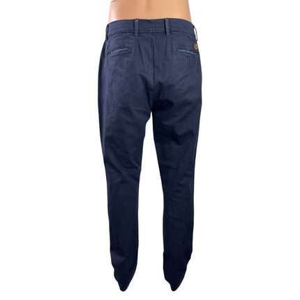 August 1810th C Men's Navy Blue Mid Rise Straight Leg Trousers Pants Size 34