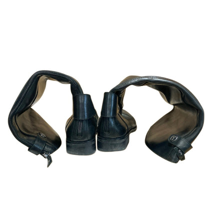 Sam Edelman Mikala Women's Leather Black Strap Zip Up Knee High Boots Size 10