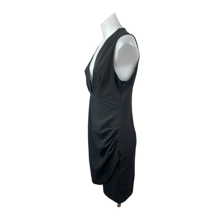 NEW iHot Women's Black Sleeveless Deep V Neck Tank Mini Sheath Dress Size L