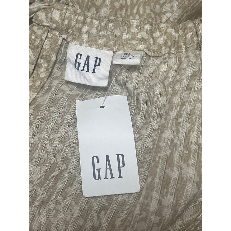 NEW Gap Beige Khaki Sleeveless Halter Keyhole Tie Back Tank Blouse Top Size XL