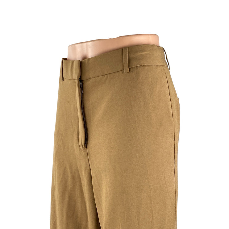 Aritzia Babaton Women's Tan High Waisted Wide Leg Straight Trousers Pants Size 4
