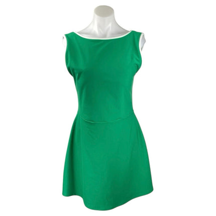 YPB Sculpt Lux Green Sleeveless Boat Neck Mini A-line Fit & Flare Tank Dress L