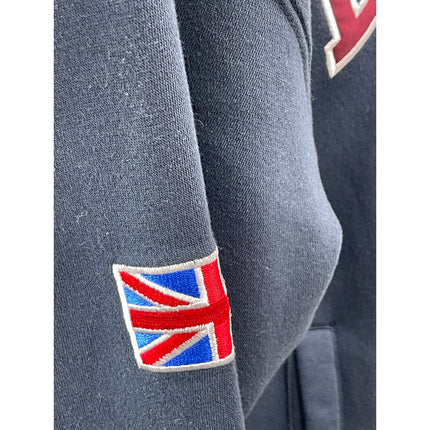 Zone One Blue Embroidered Logo High Neck Long Sleeve Swetaer Sweatshirt Top Sz L