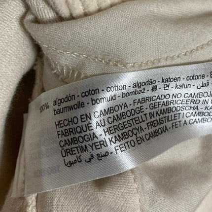 Zara Cream Beige Corduroy Long Sleeve Button Down Pocket Shirt Jacket Top Sz XS