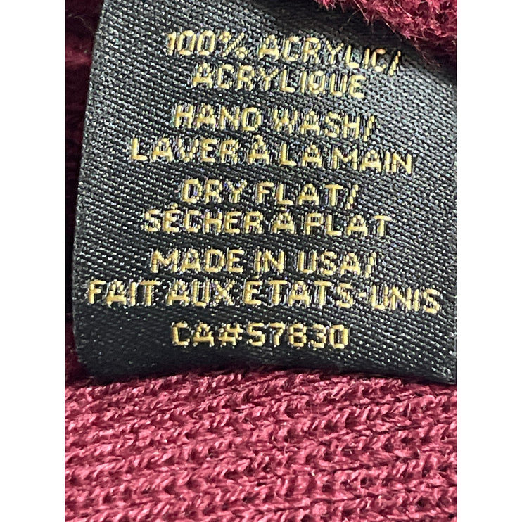 OVO Women's Burgandy Woven Cuffed Knit Winter Snow Bonnet Beanie Cap Hat OS