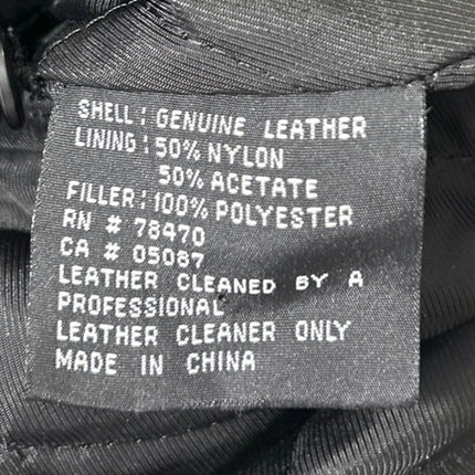 Barneys New York Men's Black Leather Pockets Button Down Moto Coat Jacket Size L